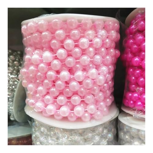 9,1 Meter/Los ABS-Imitation 8 mm Perlenkette, Weihnachtsvorhang, Dekoration, DIY-Zubehör, Weiß, Rot, Blau, Grün (Rosa) von BooeDareno