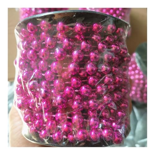 9,1 Meter/Los ABS-Imitation 8 mm Perlenkette, Weihnachtsvorhang, Dekoration, DIY-Zubehör, Weiß, Rot, Blau, Grün (Rosarot) von BooeDareno