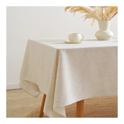 BooeDareno Dicke Baumwoll-Leinen-Tischdecke für Hochzeit, Zuhause, Party, Esszimmer, Bankett, Dekoration, Flachsstoff, luxuriöse Tischdecke (150 x 200 cm) von BooeDareno