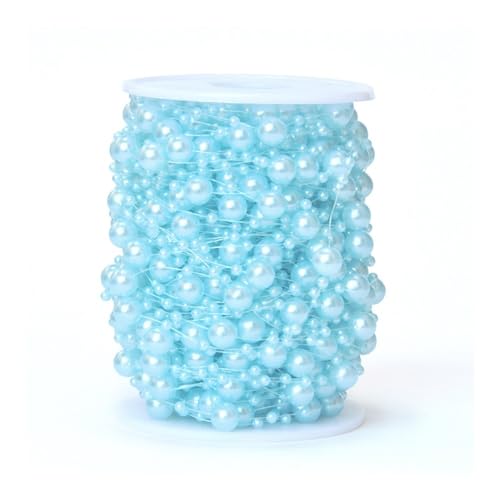 Perlenkette, 8 + 3 mm, 30 m, gerollte Perlenkette, DIY, Handarbeit, Schmuckzubehör, Hochzeitsdekoration (5 blau) von BooeDareno