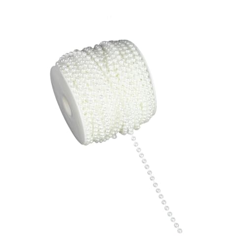 Perlenvorhang mit Kunstperlen, 4 mm - 10 mm, Perlenvorhang für Hochzeit, Brautstrauß, Dekoration, DIY, Schmuck, Bekleidungszubehör (B02–5 mm) von BooeDareno