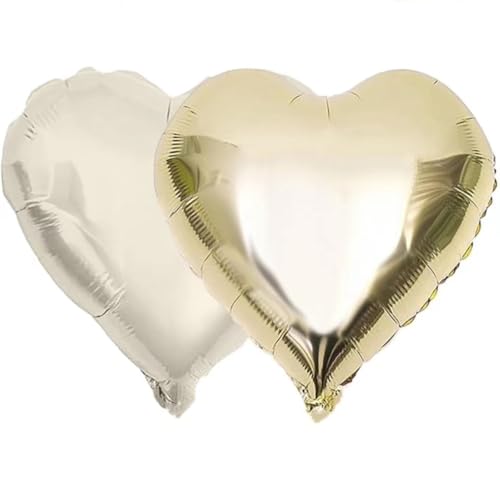 Boojarr Herzballons in Herzform, hellgoldfarben, cremefarben, weiß, champagnerfarben, Goldfolie, Herzform, Mylar-Ballons, Dekorationen für Jahrestag, Hochzeit, Valentinstag, Verlobung, Geburtstag Boojarr Herzballons in Herzform, hellgoldfarben, cremefarben, weiß, champagnerfarben, Goldfolie, Herzform, Mylar-Ballons, Dekorationen für Jahrestag, Hochzeit, Valentinstag, Verlobung, Geburtstag von Boojarr