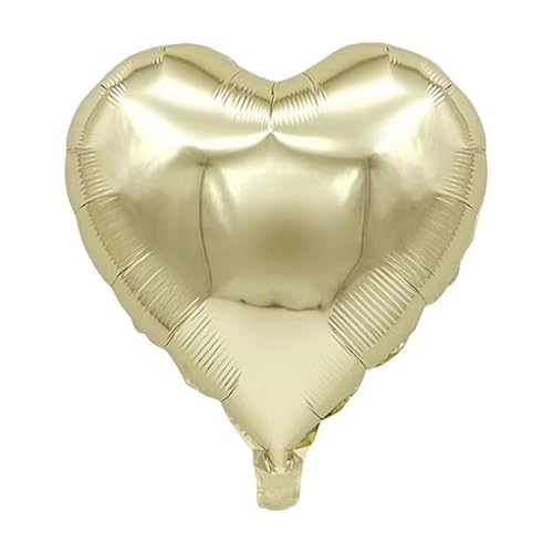 Boojarr Herzförmige Luftballons aus hellgoldener Folie, 45,7 cm, Champagner-Gold, große Gelbgold-Heliumballons für Geburtstag, Party, Hochzeit, Jahrestag, Valentinstag, Dekoration, 10 Stück Boojarr Herzförmige Luftballons aus hellgoldener Folie, 45,7 cm, Champagner-Gold, große Gelbgold-Heliumballons für Geburtstag, Party, Hochzeit, Jahrestag, Valentinstag, Dekoration, 10 Stück von Boojarr