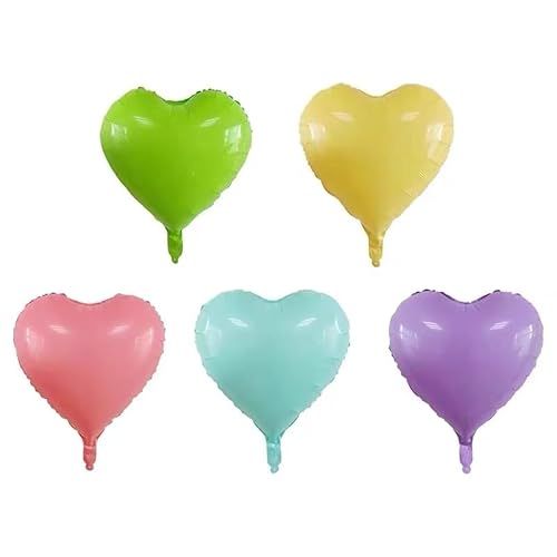 Bunte Herzballons, 10 Stück Macaron-Folien-Luftballons, herzförmige Luftballons, 45,7 cm, Pastellrosa, Blau, Lila, Gelb, Grün, Helium-Mylar-Ballon für Süßigkeiten, Geburtstag, Party, Valentinstag, Bunte Herzballons, 10 Stück Macaron-Folien-Luftballons, herzförmige Luftballons, 45,7 cm, Pastellrosa, Blau, Lila, Gelb, Grün, Helium-Mylar-Ballon für Süßigkeiten, Geburtstag, Party, Valentinstag, von Boojarr