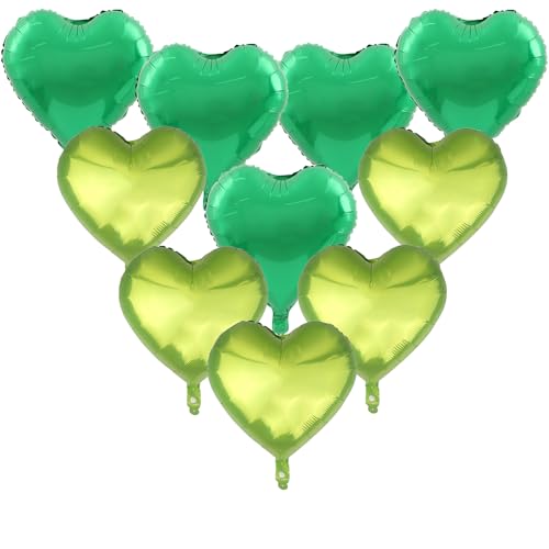 Hell-dunkelgrüne Herz-Ballons, 12 Stück, grüne Folienballons in Herzform, 45,7 cm, Frucht-Smaragdgrüne Mylar-Ballons für Dschungel, Geburtstag, Party, Valentinstag, Hochzeit, Jahrestag, Hell-dunkelgrüne Herz-Ballons, 12 Stück, grüne Folienballons in Herzform, 45,7 cm, Frucht-Smaragdgrüne Mylar-Ballons für Dschungel, Geburtstag, Party, Valentinstag, Hochzeit, Jahrestag, von Boojarr