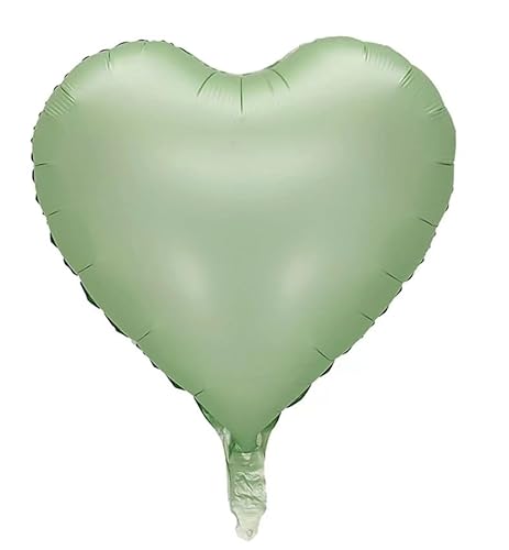 Olivgrüne Herzballons, 45,7 cm, salbeigrün Folienballons in Herzform, 12 Stück grüne Herz-Mylar-Luftballons für Dschungel-Geburtstagsdekorationen, Valentinstag, Verlobung, Hochzeitstag Olivgrüne Herzballons, 45,7 cm, salbeigrün Folienballons in Herzform, 12 Stück grüne Herz-Mylar-Luftballons für Dschungel-Geburtstagsdekorationen, Valentinstag, Verlobung, Hochzeitstag von Boojarr