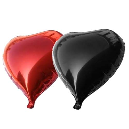 Rot-schwarze Herzballons, 45,7 cm, 12 Stück, schwarze und rote Herzform, Mylar-Helium-Folienballons für Valentinstag, Hochzeit, Verlobung, Jahrestag Rot-schwarze Herzballons, 45,7 cm, 12 Stück, schwarze und rote Herzform, Mylar-Helium-Folienballons für Valentinstag, Hochzeit, Verlobung, Jahrestag von Boojarr