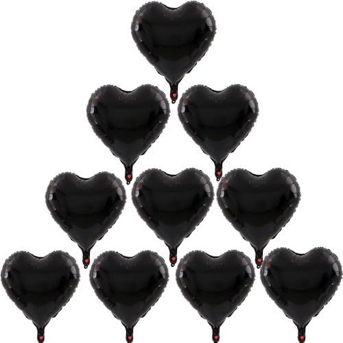 Schwarze Herz-Luftballons, 12 Stück, schwarze Helium-Luftballons, 45,7 cm, große schwarze Herzform, Mylar-Ballons, schwarze Folienballons für Männer, Geburtstag, Party, Valentinstag, Verlobung, Schwarze Herz-Luftballons, 12 Stück, schwarze Helium-Luftballons, 45,7 cm, große schwarze Herzform, Mylar-Ballons, schwarze Folienballons für Männer, Geburtstag, Party, Valentinstag, Verlobung, von Boojarr