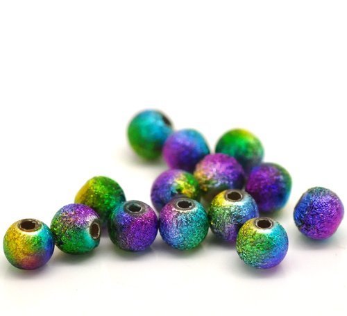 Boolavard® TM 100 Multicolor Stardust Runde Perlen Acryl Spacer Perlen ø 6 mm von Boolavard