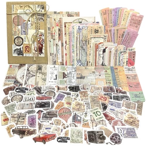 240PCS Scrapbooking Sticker Set Vintage Scrapbooking Papier Retro Aufkleber Tagebuch Selbstklebend Bastelpapier Dekopapier Reise Scrapbooking Washi Dekorativ Sticker für Journaling Notizbuch Fotoalbum 240PCS Scrapbooking Sticker Set Vintage Scrapbooking Papier Retro Aufkleber Tagebuch Selbstklebend Bastelpapier Dekopapier Reise Scrapbooking Washi Dekorativ Sticker für Journaling Notizbuch Fotoalbum von BoomTeck