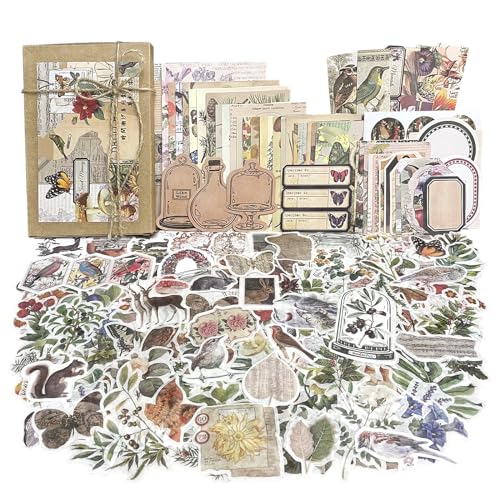 260PCS Scrapbooking Sticker Set Vintage Scrapbooking Papier Retro Aufkleber Tagebuch Selbstklebend Pflanze Blumen Blätter Dekorativ Washi Aufkleber für Journaling DIY Notizbuch Fotoalbum Bastel Karten 260PCS Scrapbooking Sticker Set Vintage Scrapbooking Papier Retro Aufkleber Tagebuch Selbstklebend Pflanze Blumen Blätter Dekorativ Washi Aufkleber für Journaling DIY Notizbuch Fotoalbum Bastel Karten von BoomTeck