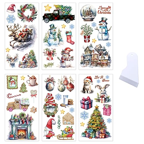 6 Blatt Rub On Transfer Aufkleber Weihnachten Rub On Sticker Vintage Weihnachtsbaum Schneemann Gnome Schneeflocke Ästhetische Dekoration Weihnachten Aufkleber für Möbel Scrapbook Fenster Glas Tassen 6 Blatt Rub On Transfer Aufkleber Weihnachten Rub On Sticker Vintage Weihnachtsbaum Schneemann Gnome Schneeflocke Ästhetische Dekoration Weihnachten Aufkleber für Möbel Scrapbook Fenster Glas Tassen von BoomTeck