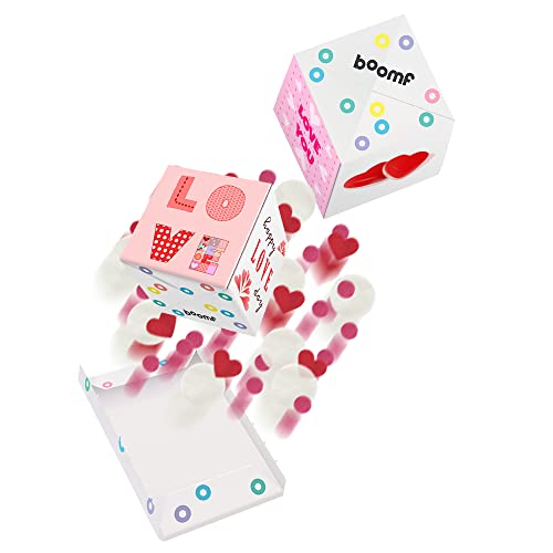Boomf - Explodierende Konfetti Valentinstagkarte – Coole Überraschung mit WOW Effekt - 3D Pop Up Würfel - Karte zum Valentinstag von Boomf