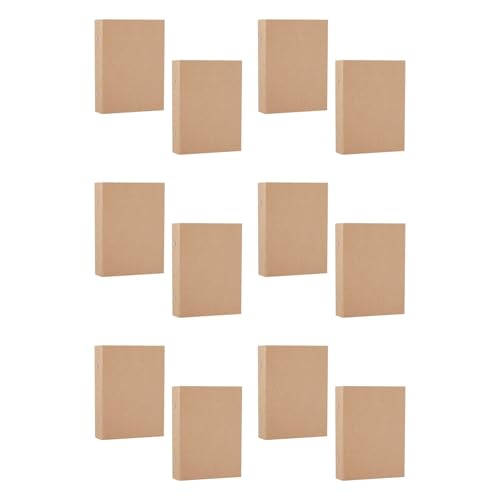 Booso 12 Stück Nachfüllbare A5-Ringbücher, A5-Kraftpapier-Ordnerablage mit 2 Ringen zum HinzufüGen Loser Blätter, A5-Kraftpapier-Ordner von Booso