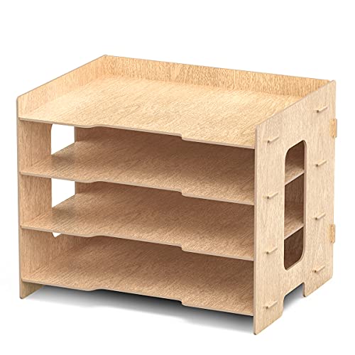 Booxihome Dokumentenablage Holz Briefablage Papierablage A4 Ablage Ablagesystem für Büro Papier Brief von Booxihome