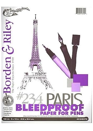 Borden & Riley #234 Paris Papier für Stifte, 22,9 x 30,5 cm, 108 lb, 30 weiße Blätter, je 1 Block (234S091230) von Borden & Riley
