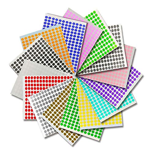 Klebepunkte Markierungspunkte 10mm 45 Blätter 15 Farben 8640stk Bunt Rund Punktaufkleber Punkt Aufkleber Etiketten Farbig Sortiert Klebeetiketten Farbkodierung von BornFeel