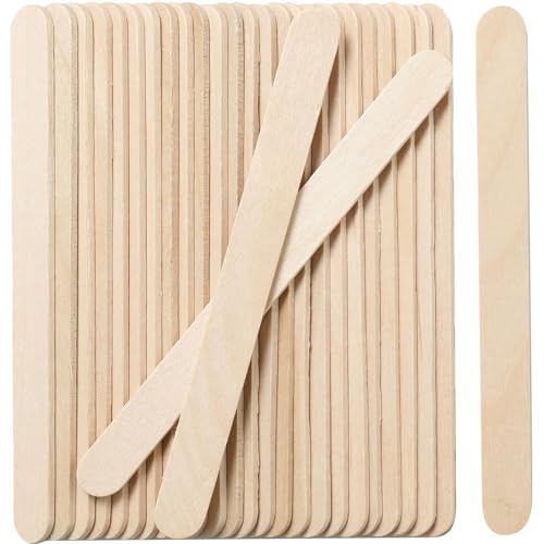 Borogo 100 Stück Bastelstäbchen, Eisstäbchen, 11,4 cm, Naturholz, Eis am Stiel, Bastelstäbchen, Leckerli-Sticks für DIY Handwerk von Borogo