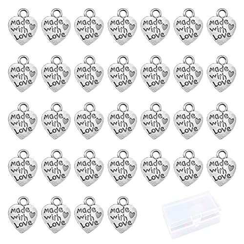 Borsgye 100 Stück Handmade Knöpfe Metall Label Hand Made Tag Nähen Zubehör Handgefertigte Etikett Handarbeit Anhänger Schilder Nähetiketten für Handwerk Schmuck Herstellung - Herz Silber Borsgye 100 Stück Handmade Knöpfe Metall Label Hand Made Tag Nähen Zubehör Handgefertigte Etikett Handarbeit Anhänger Schilder Nähetiketten für Handwerk Schmuck Herstellung - Herz Silber von Borsgye