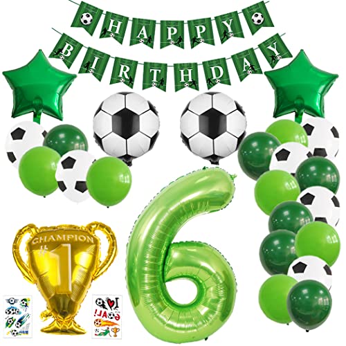 Borsgye 27 Stück Fußball Luftballon Set Jungen Große Trophäe Ballon Kindergeburtstag Deko Luftballon Folienballon Latexballons Alles Gute zum Geburtstagsballon mit Happy Birthday Banner – Zahl 6 Borsgye 27 Stück Fußball Luftballon Set Jungen Große Trophäe Ballon Kindergeburtstag Deko Luftballon Folienballon Latexballons Alles Gute zum Geburtstagsballon mit Happy Birthday Banner – Zahl 6 von Borsgye
