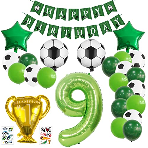 Borsgye 27 Stück Fußball Luftballon Set Jungen Große Trophäe Ballon Kindergeburtstag Deko Luftballon Folienballon Latexballons Alles Gute zum Geburtstagsballon mit Happy Birthday Banner – Zahl 9 Borsgye 27 Stück Fußball Luftballon Set Jungen Große Trophäe Ballon Kindergeburtstag Deko Luftballon Folienballon Latexballons Alles Gute zum Geburtstagsballon mit Happy Birthday Banner – Zahl 9 von Borsgye