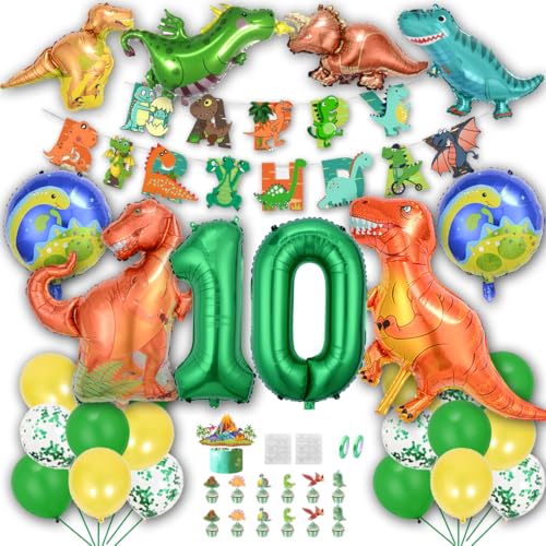 Borsgye Dinosaurier Luftballon Set Jungen Große Dinosaurier Ballon Kindergeburtstag Deko Latexballons Folienballon Riesen Zahl 10 Alles Gute zum Geburtstagsballon mit Happy Birthday Banner Borsgye Dinosaurier Luftballon Set Jungen Große Dinosaurier Ballon Kindergeburtstag Deko Latexballons Folienballon Riesen Zahl 10 Alles Gute zum Geburtstagsballon mit Happy Birthday Banner von Borsgye