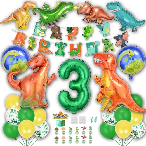 Borsgye Dinosaurier Luftballon Set Jungen Große Dinosaurier Ballon Kindergeburtstag Deko Latexballons Folienballon Riesen Zahl 3 Alles Gute zum Geburtstagsballon mit Happy Birthday Banner Borsgye Dinosaurier Luftballon Set Jungen Große Dinosaurier Ballon Kindergeburtstag Deko Latexballons Folienballon Riesen Zahl 3 Alles Gute zum Geburtstagsballon mit Happy Birthday Banner von Borsgye