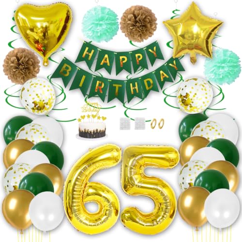 Borsgye Geburtstag Deko Männer Frauen Grün Gold Geburtstagsdeko Mädchen Junge Happy Birthday Banner 65 Jahre Geburtstag Nummer Folienballons Pompons Konfetti Luftballons Pompons Tortenaufsatz Borsgye Geburtstag Deko Männer Frauen Grün Gold Geburtstagsdeko Mädchen Junge Happy Birthday Banner 65 Jahre Geburtstag Nummer Folienballons Pompons Konfetti Luftballons Pompons Tortenaufsatz von Borsgye