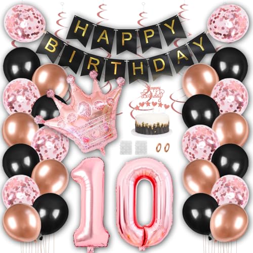 Borsgye Geburtstag Deko Männer Frauen Schwarz Rose Gold Geburtstagsdeko Mädchen Junge Happy Birthday Banner 10 Jahre Geburtstag Nummer Folienballons Krone Konfetti Luftballons Tortenaufsatz Borsgye Geburtstag Deko Männer Frauen Schwarz Rose Gold Geburtstagsdeko Mädchen Junge Happy Birthday Banner 10 Jahre Geburtstag Nummer Folienballons Krone Konfetti Luftballons Tortenaufsatz von Borsgye