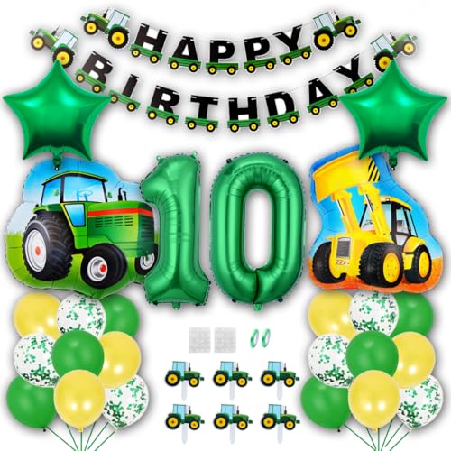 Borsgye Grün Traktor Geburtstag Deko 10 Jahre Foil Balloon Auto Trecker Luftballons Bauernhof Geburtstagsdeko Folienballon Traktor Bagger Happy Birthday Banner Tortendeko für Jungen Party Deko Borsgye Grün Traktor Geburtstag Deko 10 Jahre Foil Balloon Auto Trecker Luftballons Bauernhof Geburtstagsdeko Folienballon Traktor Bagger Happy Birthday Banner Tortendeko für Jungen Party Deko von Borsgye