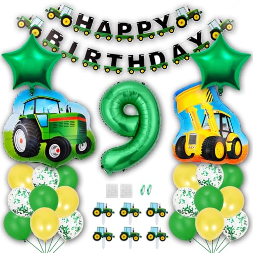 Borsgye Grün Traktor Geburtstag Deko 9 Jahre Foil Balloon Auto Trecker Luftballons Bauernhof Geburtstagsdeko Folienballon Traktor Bagger Happy Birthday Banner Tortendeko für Jungen Party Deko Borsgye Grün Traktor Geburtstag Deko 9 Jahre Foil Balloon Auto Trecker Luftballons Bauernhof Geburtstagsdeko Folienballon Traktor Bagger Happy Birthday Banner Tortendeko für Jungen Party Deko von Borsgye