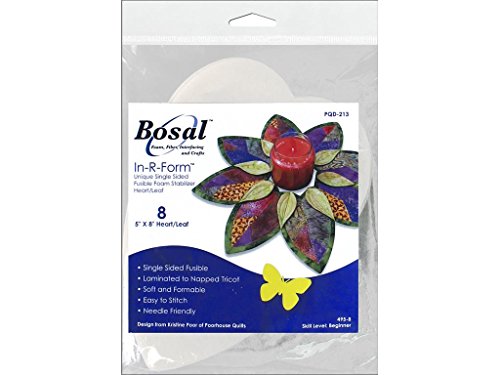 Bosal bsl495–8 in R Form quadratisch 15,2 x 15,2 cm 12 in R Form Fold 'n Stitch Kranz Herz/leaf8pc von Bosal