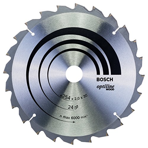 Bosch Accessories Bosch Professional 1x Kreissägeblatt Optiline Wood (Sägeblatt für Holz, Ø 254 x 30 x 2,0 mm, 24 Zähne, Zubehör Kreissäge) von Bosch Accessories