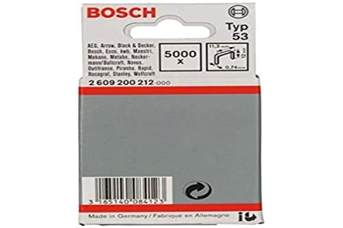 Bosch Professional 5000x Feindrahtklammer Typ 53 (Textilien/Gewebe, Karton, 11.4 x 0.74 x 12 mm, Zubehör Tacker) von Bosch Accessories