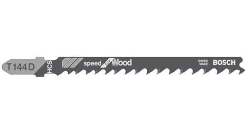 Bosch Professional 100 x Stichsägeblatt T 144 D Speed for Wood (für weiches Holz, gerader Schnitt, Zubehör Stichsäge) von Bosch Professional