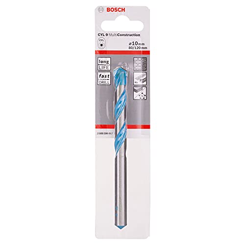 Bosch Accessories Bosch Professional 1x Mehrzweckbohrer CYL9 Multi Construction (Ø 10 mm, Gesamtlänge 120 mm, Zubehör für Bohrmaschinen mit Rundschaftbohreraufnahme) von Bosch Professional
