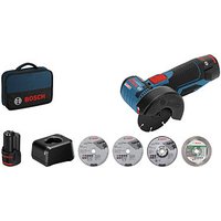 BOSCH Professional GWS 12V-76 Akku-Winkelschleifer-Set 12,0 V, mit 2 Akkus von Bosch Professional