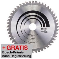 AKTION: BOSCH Optiline Wood Kreissägeblatt 216,0 mm, 48 Zähne mit Prämie nach Registrierung AKTION: BOSCH Optiline Wood Kreissägeblatt 216,0 mm, 48 Zähne mit Prämie nach Registrierung von Bosch