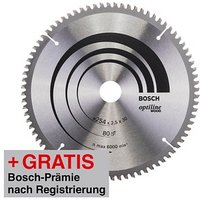 BOSCH Optiline Wood Kreissägeblatt 254,0 mm, 80 Zähne von Bosch