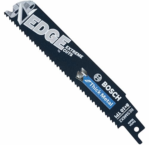 BOSCH RESM6X2-25B Säbelsägeblätter für dickes Metall, 15,2 cm, 8/10 TPI Kantensägeblätter, 25 Stück, Großpackung BOSCH RESM6X2-25B Säbelsägeblätter für dickes Metall, 15,2 cm, 8/10 TPI Kantensägeblätter, 25 Stück, Großpackung von Bosch