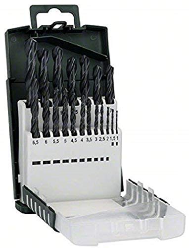 Bosch 19tlg. Metallbohrer-Set HSS-R rollgewalzt (Eisenhaltige Metalle, Kunststoff, Ø 1-10 mm, Grip Box, Zubehör für Bohrmaschine) von Bosch