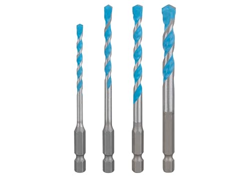 Bosch 4x EXPERT HEX-9 Multi Construction Bohrer-Set (für Beton, Soft Ceramic Tiles, 4-8 mm, Professional Zubehör Schlagbohrer, Schrauber, Bohrmaschine) von Bosch