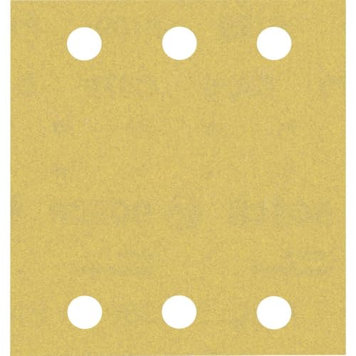 Bosch 50x EXPERT C470 Schleifblatt mit 6 Löchern (für Farbe auf Holz, Hartholz, Ø 115x107 mm, Körnung 180, Professional Zubehör Schwingschleifer) von Bosch