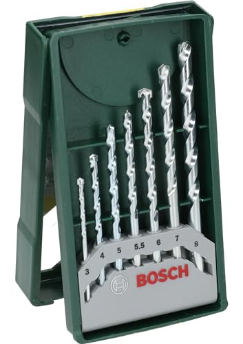 Bosch 7tlg. Mini-X-Line Steinbohrer-Set (für Stein, Ø 3-8 mm, Zubehör Bohrschrauber) von Bosch
