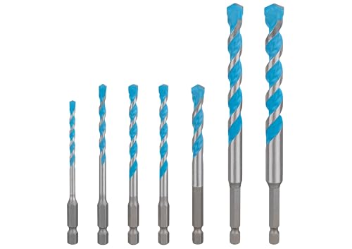 Bosch 7x EXPERT HEX-9 Multi Construction Bohrer-Set (für Beton, Soft Ceramic Tiles, 4-12 mm, Professional Zubehör Schlagbohrer, Schrauber, Bohrmaschine) von Bosch