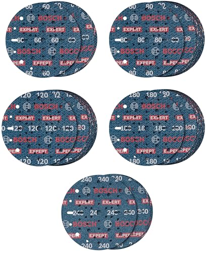 Bosch 55x EXPERT O780 Folienschleifscheiben-Set, 150 mm, 55‑tlg. (für Hartholz, Farbe auf Holz, Ø 150 mm, Körnung 5 x 60, 15 x 80, 15 x 120, 15 x 180, 5 x 240, Professional Zubehör Exzenterschleifer) Bosch 55x EXPERT O780 Folienschleifscheiben-Set, 150 mm, 55‑tlg. (für Hartholz, Farbe auf Holz, Ø 150 mm, Körnung 5 x 60, 15 x 80, 15 x 120, 15 x 180, 5 x 240, Professional Zubehör Exzenterschleifer) von Bosch
