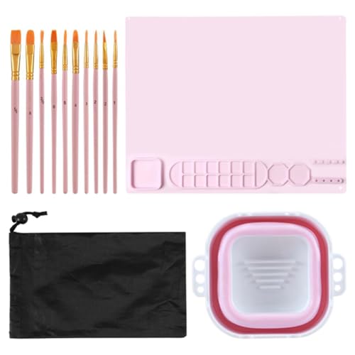 Bosiyrggrl Silikon-Malmatte, Silikon-Kunstmatte, Kunstmatte mit Becher, Leicht zu Reinigen, Schützt Oberflächen Perfekt. für Farbe, Lack Bosiyrggrl Silikon-Malmatte, Silikon-Kunstmatte, Kunstmatte mit Becher, Leicht zu Reinigen, Schützt Oberflächen Perfekt. für Farbe, Lack von Bosiyrggrl