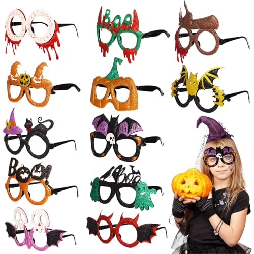 Bosreroy Neuheit Glitzer Halloween Brille, 12 Stück Gruselige Party Brillen für alle Altersgruppen Lustige Halloween Foto Prop Brille Bosreroy Neuheit Glitzer Halloween Brille, 12 Stück Gruselige Party Brillen für alle Altersgruppen Lustige Halloween Foto Prop Brille von Bosreroy