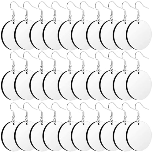 Bulk Set mit 60 runden MDF-Ohrring-Rohlingen für Sublimation, 30 mm, personalisierbare Holzanhänger zum Basteln Bulk Set mit 60 runden MDF-Ohrring-Rohlingen für Sublimation, 30 mm, personalisierbare Holzanhänger zum Basteln von Bosreroy