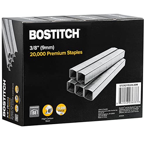 Bostitch B8 Heftklammern, 3/8 Zoll, PowerCrown, 20.000 Stück, Silber oder Grau von Bostitch